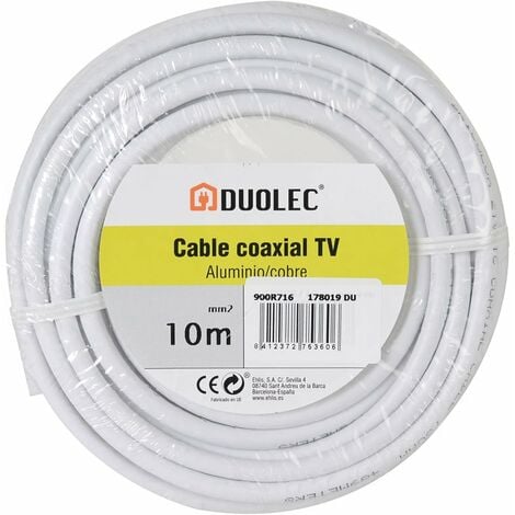 Cable De Antena Tv Coaxial Macho A Conector F Macho 1,5m Blanco Goobay con  Ofertas en Carrefour