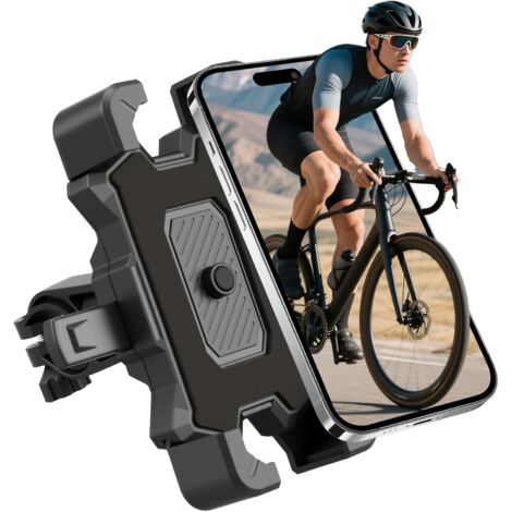 Support Téléphone Vélo Moto, Support Telephone Porte Telephone Velo Guidon Universel pour Trotinette Electrique Scooter VTT avec 360° Rotation pour iPhone 17 16 15 14 13 5,5"-7,9" Smartphones GPS