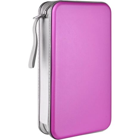 Étui violet capacité 96 CD/DVD, portefeuille souple de protection pour maison et voiture (1/5)