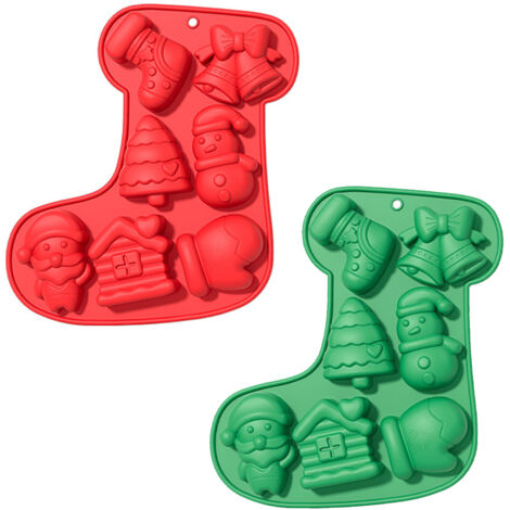 2er-Set Silikonformen für Weihnachten: Schokoladenformen, Keksformen, Kuchenformen, Pralinenformen, Lebkuchenformen und andere Dekorationen. Ideal zum Backen... (1/5)