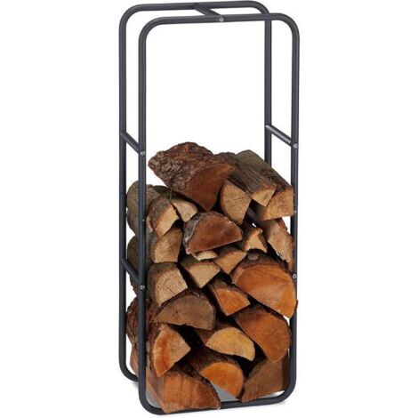 Holzregal, Stahl, Anthrazit, 100 x 40 x 25 cm Stand-Kaminholzregal