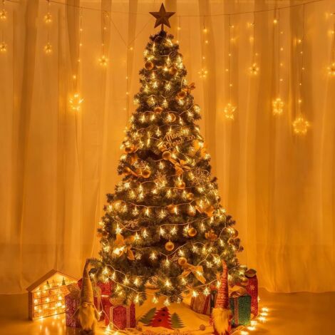 RECUTMS Weihnachtslichterkette Mit Schneeflocken – 6 M, 40 LEDs, Batteriebetrieben, Warmweiß