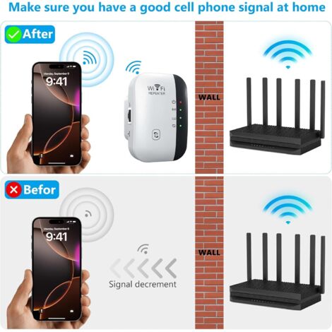 WLAN-Verstärker, kompatibel mit allen Ger'Ten WLAN-Netzwerken, Repeater ...