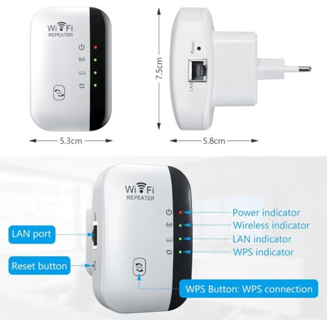 WLAN-Verstärker, kompatibel mit allen Ger'Ten WLAN-Netzwerken, Repeater ...