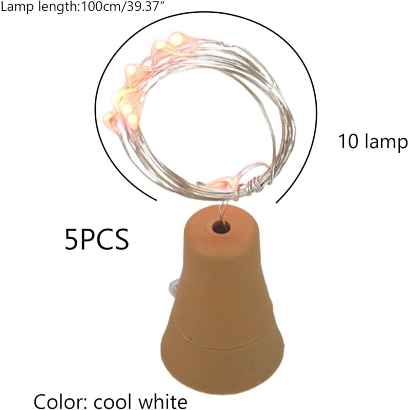 Coinmit 2 pezzi Luce di bottiglia LED senza fili, Luce di bottiglia portatile con batterie