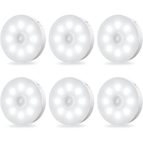 Luce Notturna Ricaricabile Con Sensore Di Movimento 2000mAh - 2 Pezzi, LED Dimmerabili 5 Livelli, Portatile, Emergenza, Torcia, Per Corridoio E Camera