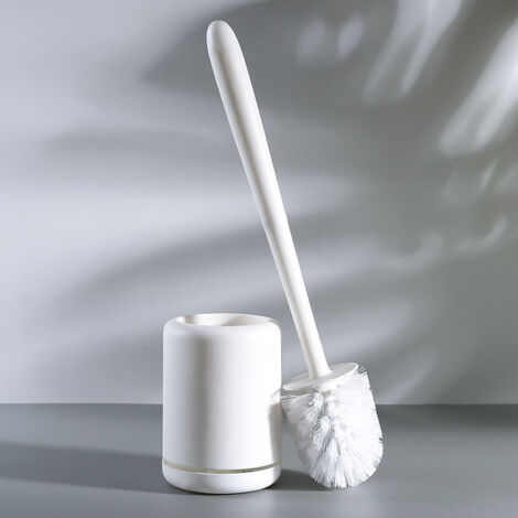 Set Scopino Per WC Con Portaspazzola A Forma Di Orso – Design Rustico In Poliresina, Simpatico Accessorio Per Bagno, Marrone