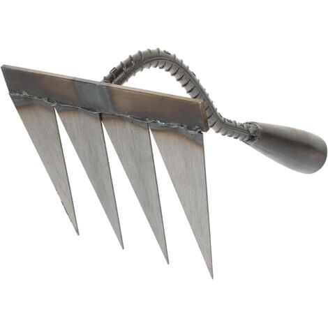 Rastrello Da Giardino In Acciaio Inox Con Manico Regolabile | Testa Larga 43,2 Cm Con 17 Denti | Per Terreno, Foglie E Prato