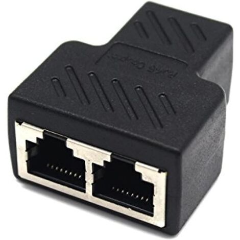 Wuedozue Adattatore splitter di rete RJ45, da 1 a 2 doppia feina da