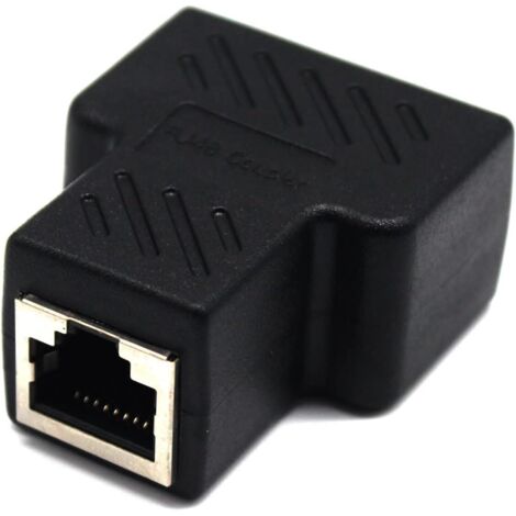 Wuedozue Adattatore Splitter Di Rete RJ45, Da 1 A 2 Doppia Femmina Da