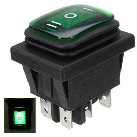 APIELE KCD2-201N - Set di 3 interruttori a bilanciere 2 posizioni ON-OFF con interruttore LED DPST 4 pin 250V 16A, per casa, industria, fai da te