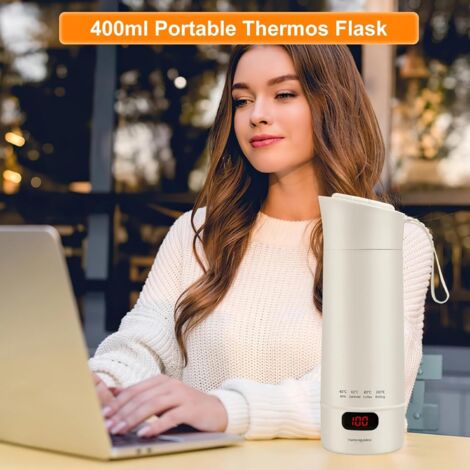 Bollitore elettrico portatile da viaggio, 400 ml, mini bollitore da campeggio, 5 minuti di cottura veloce, teiera in acciaio inox per la preparazione di tè, caffè latte per bambini