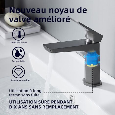 Rubinetto Auralum Cromato Rubinetto Lavabo A Sensore Infrarossi Automatico | Miscelatore Monocomando Moderno Cromo Per Bagno Rubinetto Sensore Batteriostatico
