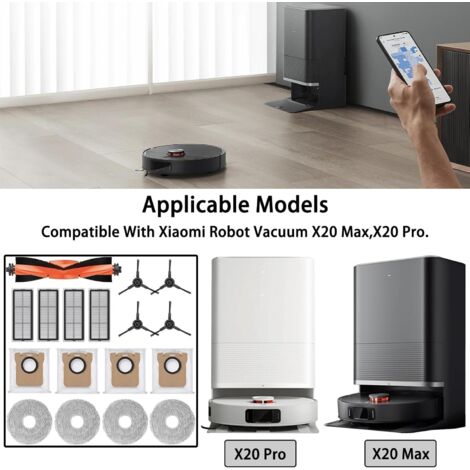 Kit Di Ricambi Per Xiaomi Robot Vacuum 5 E 5 Pro – Spazzola Principale, Laterali, Filtri HEPA, Panni, Sacchi Polvere 3,3L E Spazzola Di Pulizia