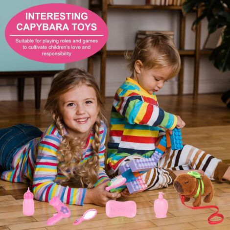Peluche Interattivo Capybara Con Accessori - 15 Cm, Cammina E Fa Versi - Regalo Per Bambini 3+ Anni