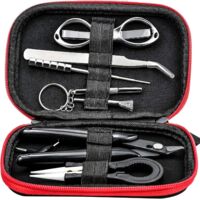 Set di utensili per bobine in ceramica 8 in 1 con scatola portaoggetti, pinze in acciaio inossidabile, forbici, avvolgitore per bobine, tronchesi e cacciavite, 15,5 x 10 x 3,2 cm
