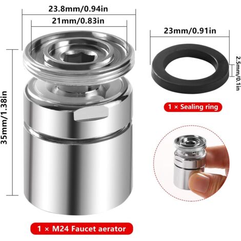 Aireador De Grifo M24 [3 Piezas], De Acero Inoxidable, Ahorrador De Agua Para Baño Y Cocina Incluye 3 Juntas 97661947