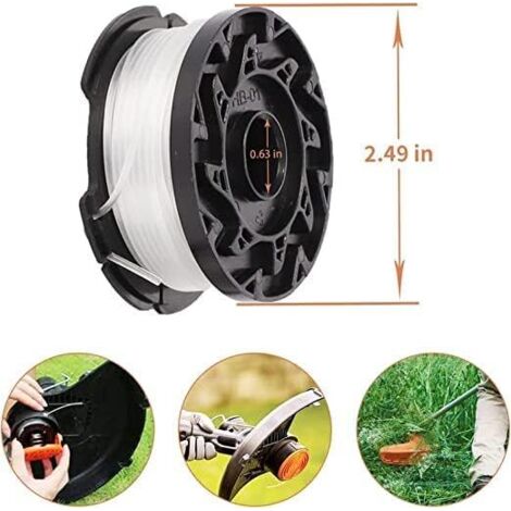 Lot de 6 Bobines A6485 A6481 pour Black Decker Coupe-Bordures,6 x 9 m de Fil en Nylon, Fil de ⌀1,65 mm 1 Capuchon 1 Ressort2 Lot de 6 Bobines A6485 A6481 pour Black Decker Coupe-Bordures,6 x 9 m de Fil en Nylon, Fil de ⌀1,65 mm 1 Capuchon 1 Ressort2