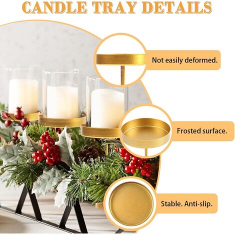 Juego De 4 Candelabros De Vidrio Transparente Cónicos – 10.5 Cm Para Velas De Cena