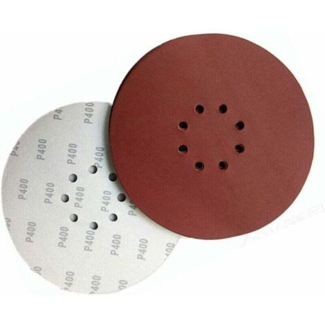 Set mit 60 Schleifscheiben, Durchmesser 225 mm, Körnung 10xP40/60/100/120/180/240, 8 Löcher, rot, Schleifpapier für Trockenbauarbeiten (60 Stück) Cisea (1/5)