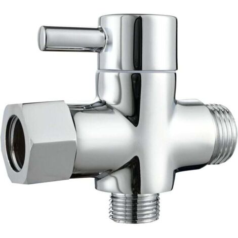 ZVD 3-Wege-WC-Ventil aus Messing mit 3/8"-Duschumsteller, verchromt