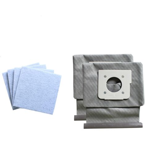 4 Baumwoll-Motorfilter, 2 waschbare LG-Staubbeutel als Ersatz für LG V-743rh, V-2800rh, V-2800rb, V-2800ry und V-2810 (1/5)