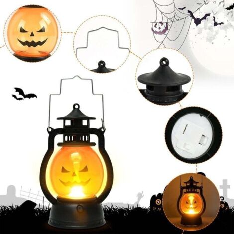 Linterna LED Calabaza Embrujada – Decoración Colgante De Halloween Con Fantasmas, Brujas Y Castillos