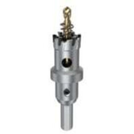 22-mm-Metalllochsäge, TCT-Lochschneider mit Pilotbohrern, Hochleistungs-Hartmetallbohrer für Eisen, Edelstahl, Kunststoff und Kupfer. (1/4)