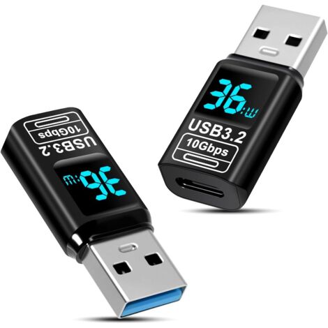 2er-Pack USB-A-auf-USB-C-Adapter (10 Gbit/s, USB 3.2 Gen 2), Typ-A-Stecker auf Typ-C-3.2-Buchse, kompatibel mit iPhone 16 Pro Max/iPad und Thunderbolt 3/4 sowie Typ-C-Geräten