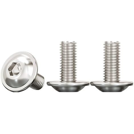 Linsenkopfschrauben mit Flansch und Innensechskant, M6x12 mm Edelstahl A2 V2A Maschinenschrauben mit Sechskantkopf für mechanische Verbindungen, 20 Stück (1/5)