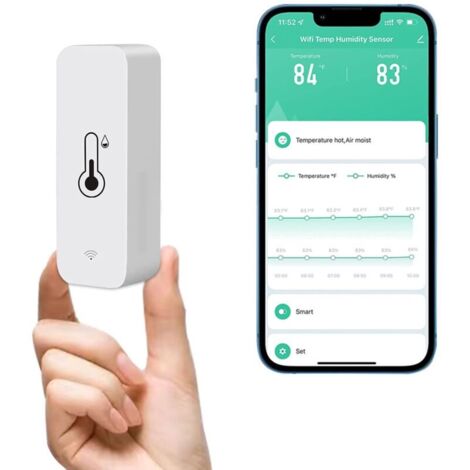 WLAN-Thermometer-Hygrometer-Sensor, drahtloser Temperatur- und Feuchtigkeitsmonitor für Zuhause, Fernüberwachung in Echtzeit, intelligentes Thermo-Hygrometer mit Datenspeicherung NPTERBL