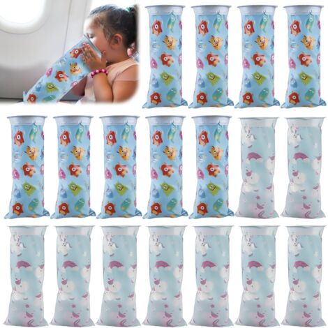Packung mit 18 Spuckbeuteln mit Ring, Hundekotbeutel fürs Auto, reißfest und auslaufsicher, 1500 ml, Einwegbeutel für Kinder und Erwachsene gegen Übelkeit und Erbrechen