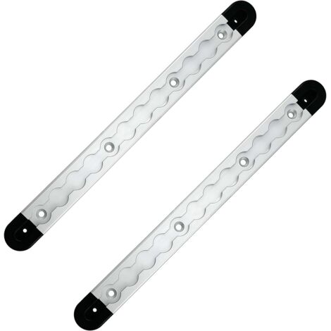 Set aus 2 Airline-Aluminium-Zurrschienen mit 4 Endkappen, 300 mm Verriegelungsstange, Airline-Zurrschienen, Ladungssicherungs-Zurrschiene für LKWs, Wohnmobile und Anhänger