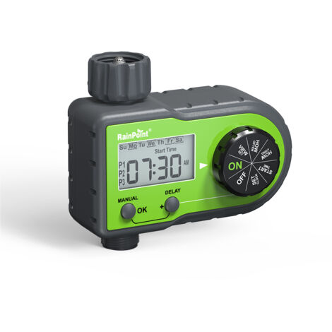 RAINPOINT – Automatischer Bewässerungstimer für den Garten mit Display, manuellem und automatischem Modus, einfache Installation (1/5)