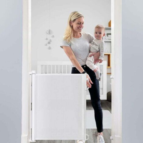 Einziehbares Treppenschutzgitter, ideal für Babys, Kinder und Hunde. Ausziehbares Schutzgitter für Kinder von 0 bis 180 cm, einziehbares Schutzgitter für Treppen und Flure, für den Innen- und Außenber (1/4)