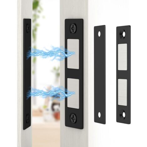 Ultradünner, leistungsstarker 13-kg-Magnet-Schranktürverschluss von Jiayi (2er-Pack) – Magnetverschluss für Schranktüren, Schiebetüren, Küchenschränke, Schubladen, Möbel, Schwarz