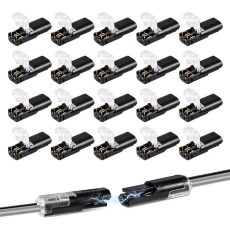 20 Stück 2-polige elektrische Steckverbinder für Kabel von 18–22 AWG, wasserdichte Zweidraht-Steckverbinder mit Verriegelungsöse, für LED-Streifen, Autos, Boote und Niederspannungsanwendungen (1/5)