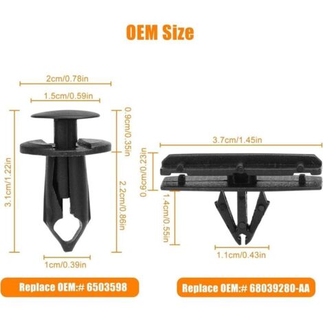 Satz mit 121 Kotflügelclips für Jeep Wrangler (2007–2022) und Grand ...