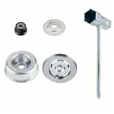 4-teiliges Set mit Ersatzteilen und Zubehör für STIHL Freischneider FS55, FS56, FS120, FS130, FS130R, FS200, FS200R und FS250. Hochwertiger Metallmesseraufsatz für STIHL Freischneider. Ersatzteilset. (1/2)