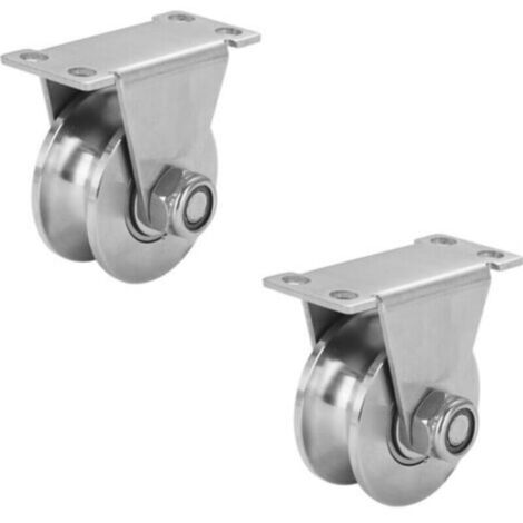 2-teiliges Heberollensystem aus Edelstahl, Einzel-U-Zug für Seile, 48-mm-Rolle mit Lagern, 200 kg Tragfähigkeit, für Torrollenschienen, Seile, Rolltore, Taue (1/5)