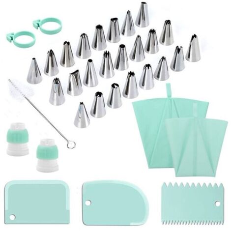 Professioneller Spritzbeutel, Silikon-Spritzbeutel für Zuckerguss, Backzubehör – 34-teiliges Set (1/4)