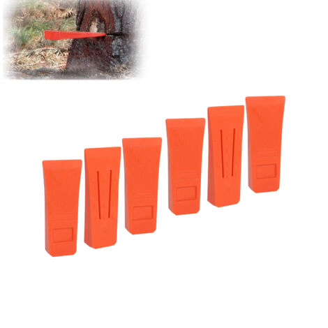 6-Zoll-Kettensägen-Fällkeil mit Spikes für sicheres Fällen, ABS-Gartenkeile mit Tasche, robust und langlebig, Zubehörwerkzeug für Holzfäller/6er-Pack (1/5)