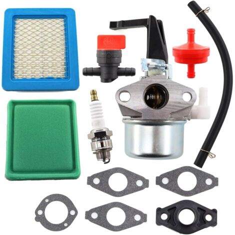 Vergaser für Briggs & Stratton Motor 696065 697422 110412 110402 215369 – inklusive Kraftstofffilterdichtung – Zündkerze im Lieferumfang enthalten (1/5)