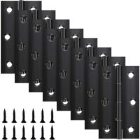 Stück Klappscharniere 68 mm x 38 mm, schwarzes Edelstahlscharnier, Klavierscharnier, kleines Scharnier, Tür-, Fenster- und Schrankscharnier mit 48 Schrauben