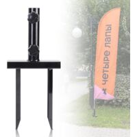 Verstellbarer Fahnenmasthalter für den Außenbereich (8–29 mm) – Metall-Erdspieß für Werbefahnen, Sonnenschirme oder Außendekoration
