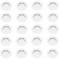 20-teiliges Lüftungsgitter-Set – 35 mm rundes, weißes Edelstahlgitter – Für Küchen und Möbel – 42 mm Außendurchmesser – 10 mm Höhe