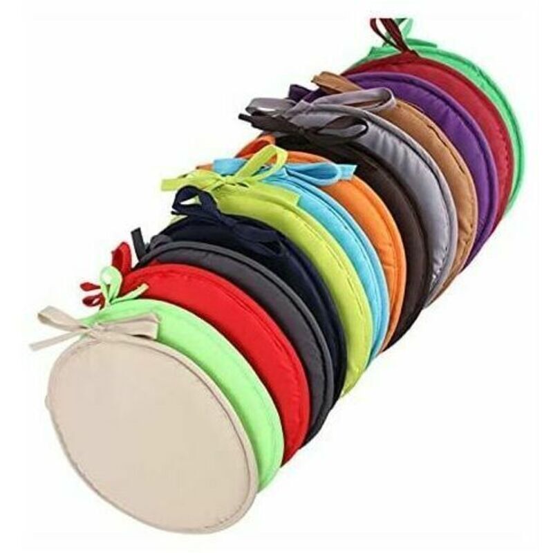 EORNOW Set Cuscini Rotondi Per Sedie – Antiscivolo, In Pelle PU Impermeabile (40x40cm, Confezione Da 4