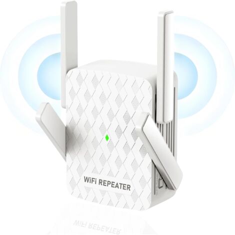 Ripetitore WiFi 1200Mbps Doppia Banda, 4 Antenne, Copertura 12880 Ft², Porta Ethernet E AP, Per Casa E Ufficio, Compatibile Con 105 Dispositivi