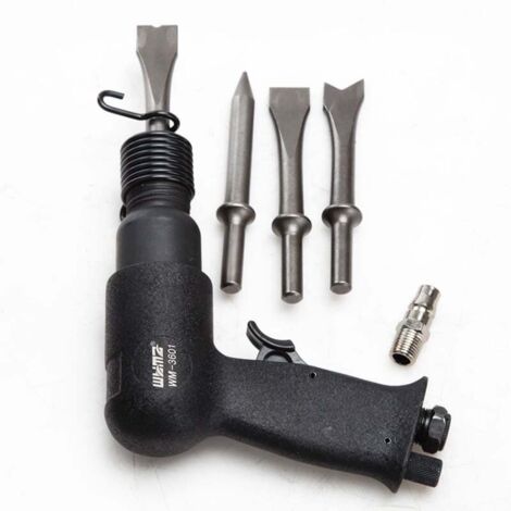 Set martello pneumatico con canna corta, supporto a cambio rapido e 3 scalpelli, 4500 BPM, leggero