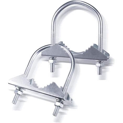Supporto per antenna fissa, morsetto a U resistente alla corrosione (confezione da 2) per antenna esterna Starlink/Lora/Helium Miner/Wi-Fi/4G LTE/radioamatoriale/TV